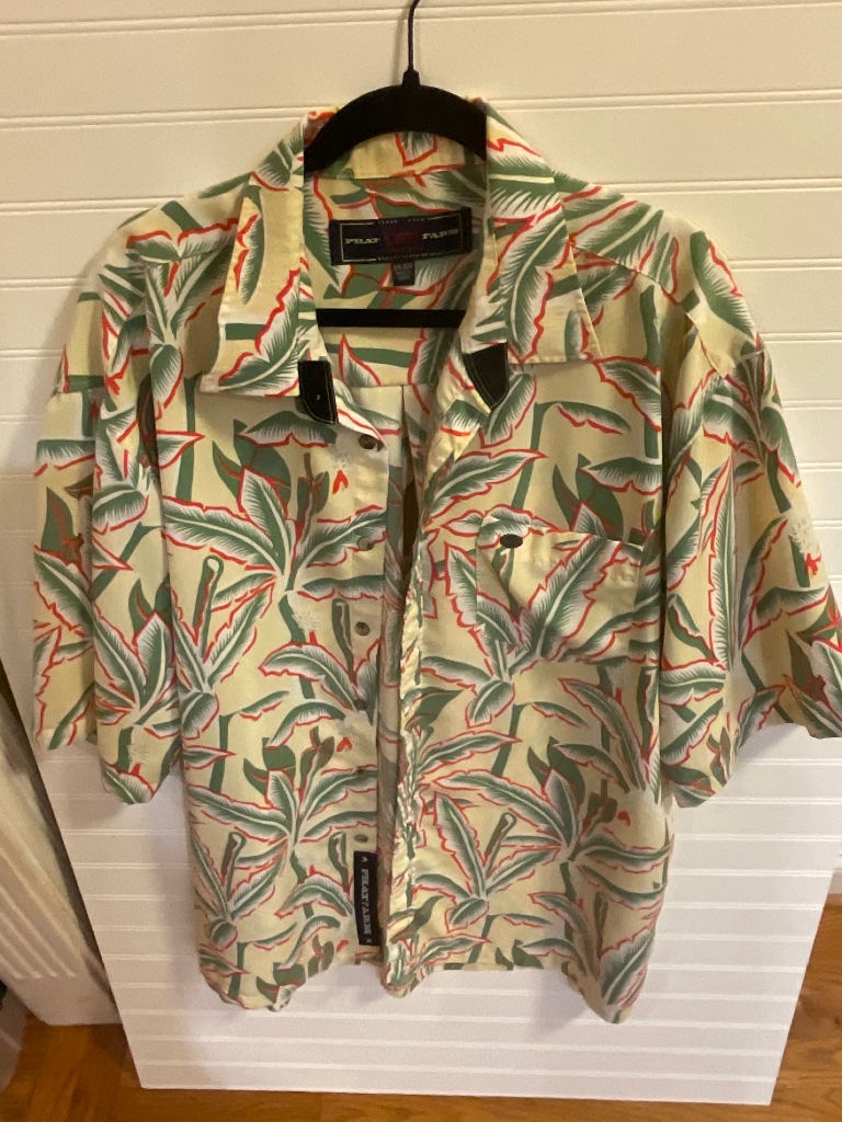 Phat Farm Hawaiian Shirt Palm Trees Button Up Size Xxl PreOwned